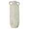 22" Cream Magnesium Oxide Textured Amphora Vase with Handles